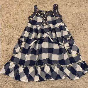 Euc plaid dress with polka dots and pockets